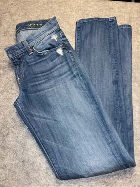 💙 7 For All Mankind Roxanne Straight Leg Jeans | Size 26 | Distressed Denim